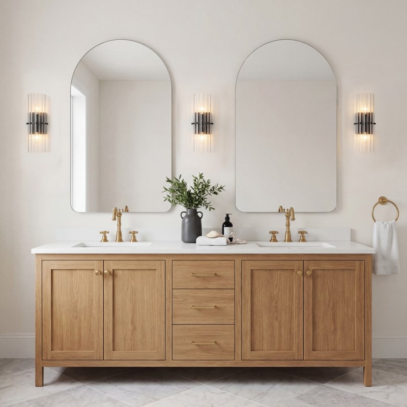 Vovizy Farmhouse Double Mallory Crystal Sconce