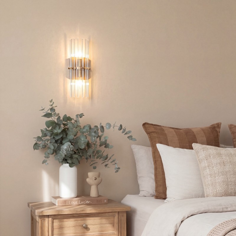 Vovizy Farmhouse Double Mallory Crystal Sconce