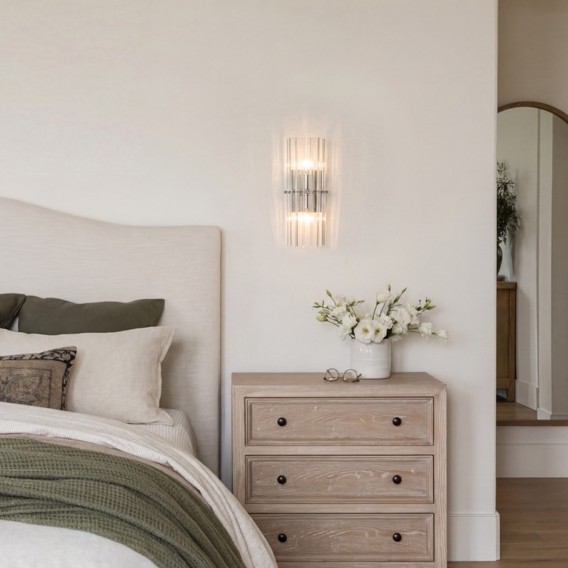 Vovizy Farmhouse Double Mallory Crystal Sconce