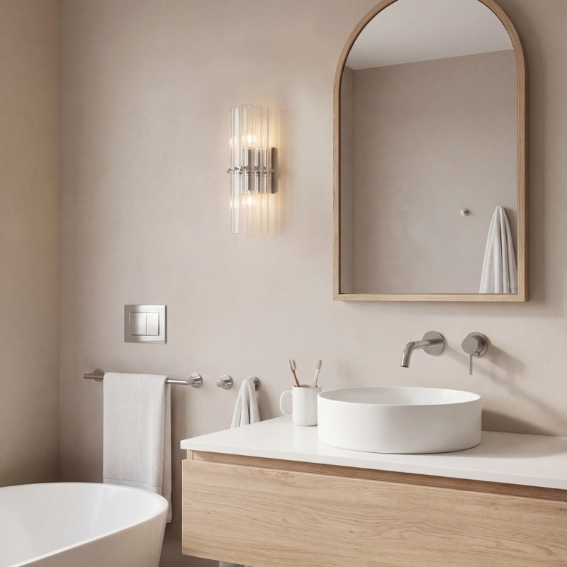 Vovizy Farmhouse Double Mallory Crystal Sconce