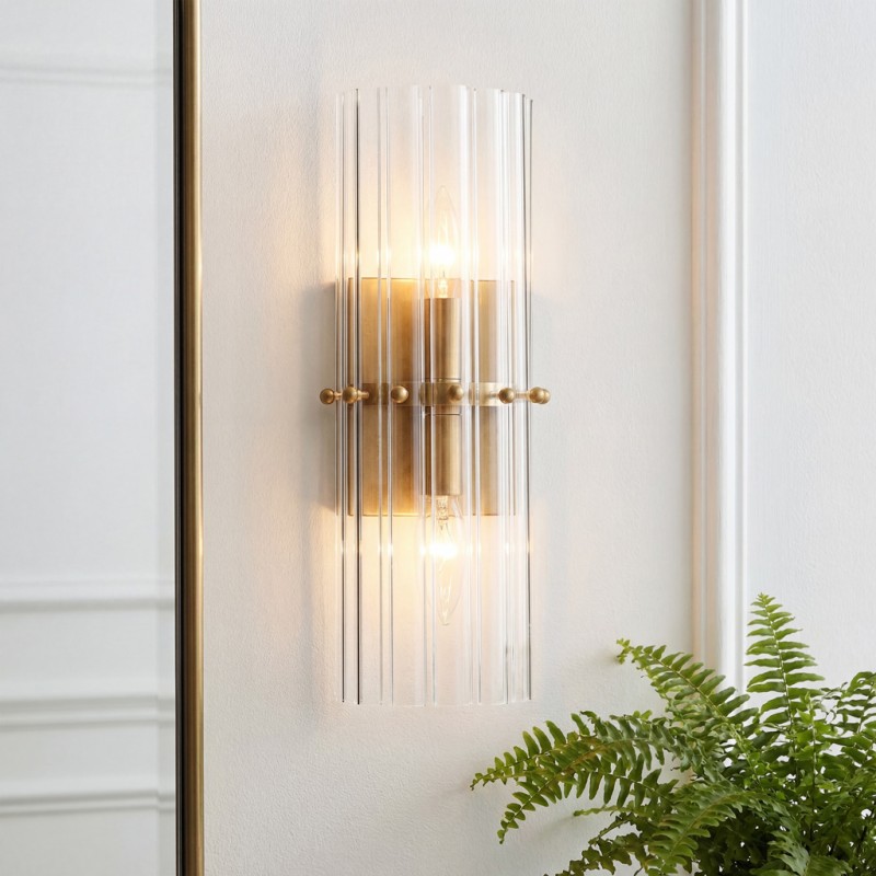 Vovizy Farmhouse Double Mallory Crystal Sconce