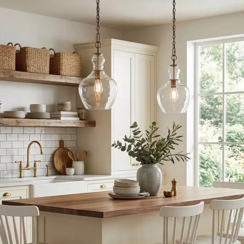 Yates Industrial Clear Glass Pendant Light