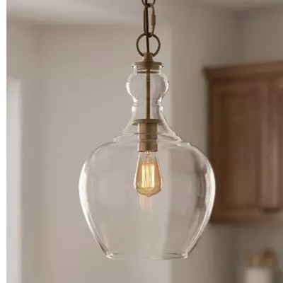 Yates Industrial Clear Glass Pendant Light