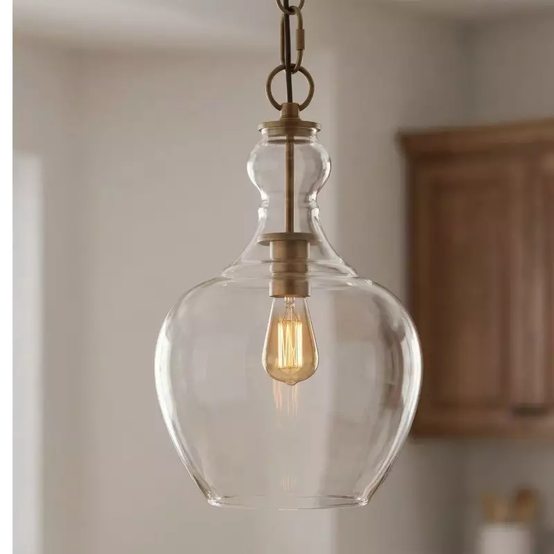 Yates Industrial Clear Glass Pendant Light