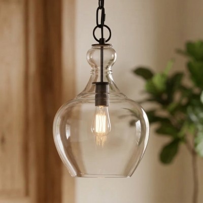 Yates Industrial Clear Glass Pendant Light