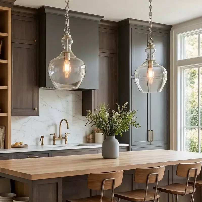 Yates Industrial Clear Glass Pendant Light