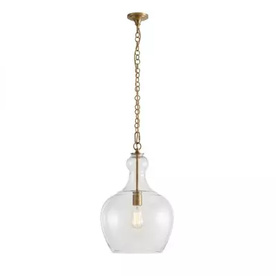 Yates Industrial Clear Glass Pendant Light