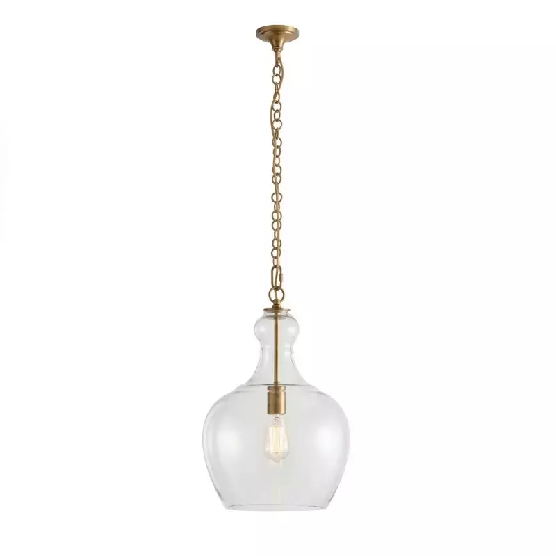 Yates Industrial Clear Glass Pendant Light