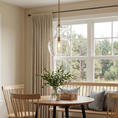 Yates Industrial Clear Glass Pendant Light