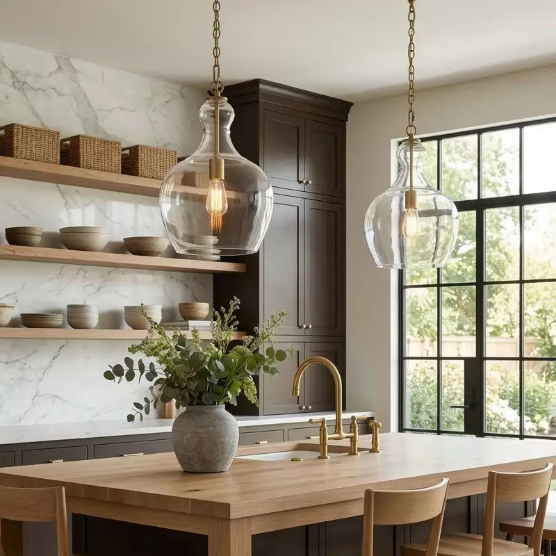 Yates Industrial Clear Glass Pendant Light