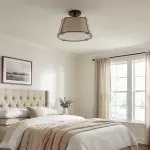 Hesperia Fabric Drum Shade Semi Flush Mount