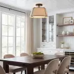 Hesperia Fabric Drum Shade Semi Flush Mount