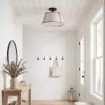 Hesperia Fabric Drum Shade Semi Flush Mount