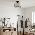 Hesperia Fabric Drum Shade Semi Flush Mount