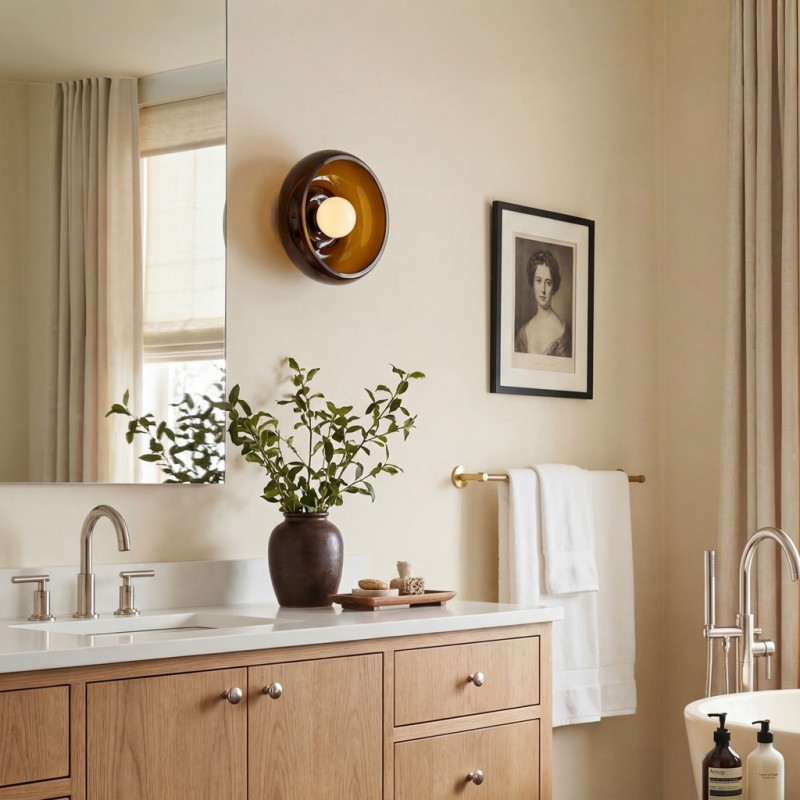 Vega Retro Bowl Shade Wall Sconce