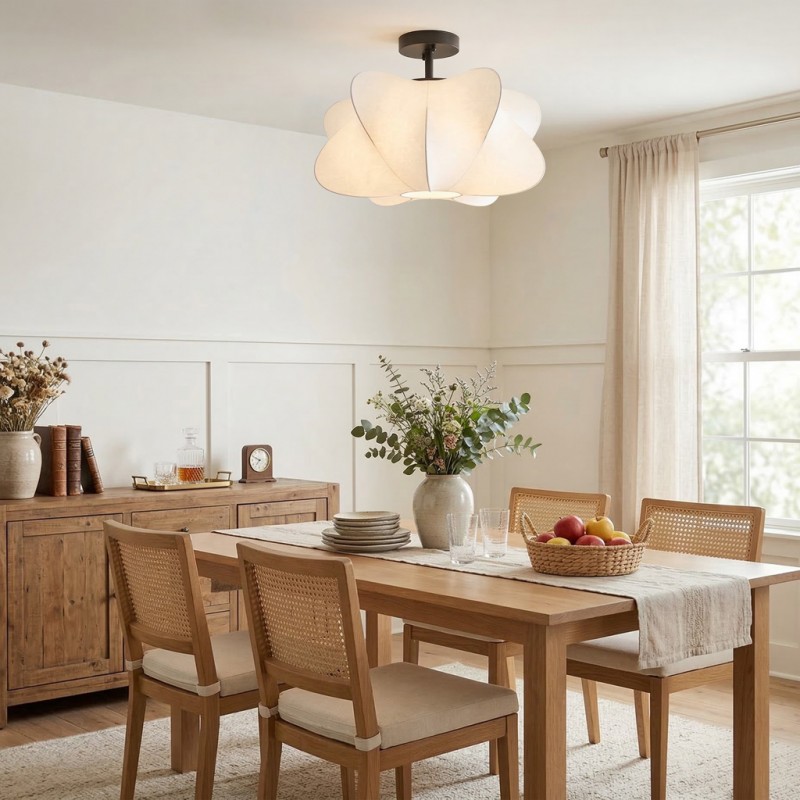 Jaxorix Wabi Sabi White Silkworm Cocoon Ceiling Light