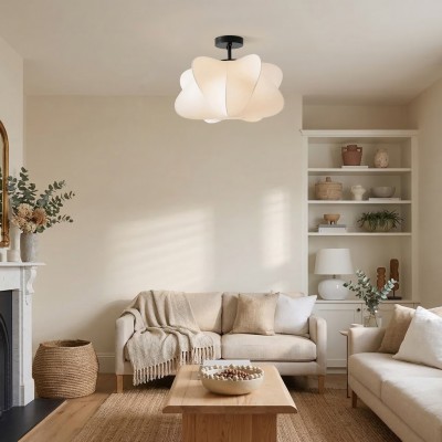 Jaxorix Wabi Sabi White Silkworm Cocoon Ceiling Light