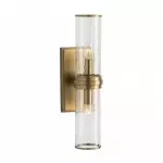 Cora Farmhouse Hammered Glass Double Tube Sconce