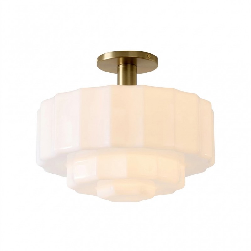Ellis Retro Milk White Glass Ceiling Light