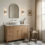 Cora Farmhouse Hammered Glass Double Tube Sconce