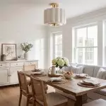 Hanahs Farmhouse Milk Glass Scalloped Shade Ceiling Light