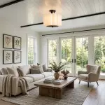 Hanahs Farmhouse Milk Glass Scalloped Shade Ceiling Light