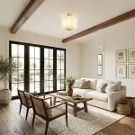 Hanahs Farmhouse Milk Glass Scalloped Shade Ceiling Light