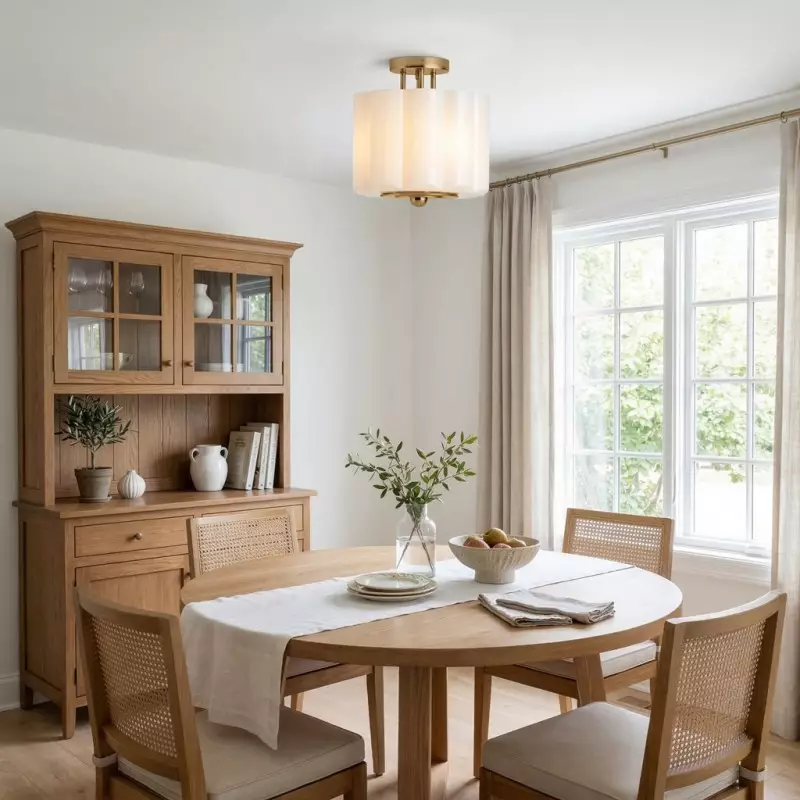 Hanahs Farmhouse Milk Glass Scalloped Shade Ceiling Light