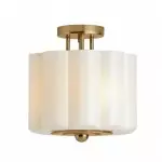 Hanahs Farmhouse Milk Glass Scalloped Shade Ceiling Light