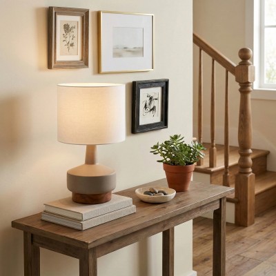 Arden Modern Wood & Ceramic Table Lamp