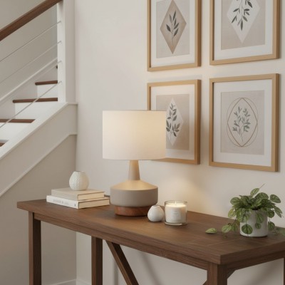 Arden Modern Wood & Ceramic Table Lamp