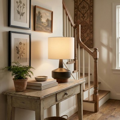 Arden Modern Wood & Ceramic Table Lamp