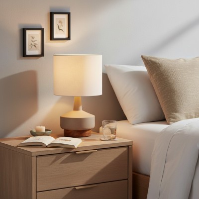Arden Modern Wood & Ceramic Table Lamp
