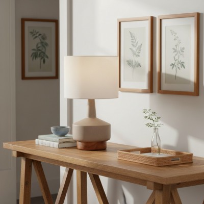 Arden Modern Wood & Ceramic Table Lamp