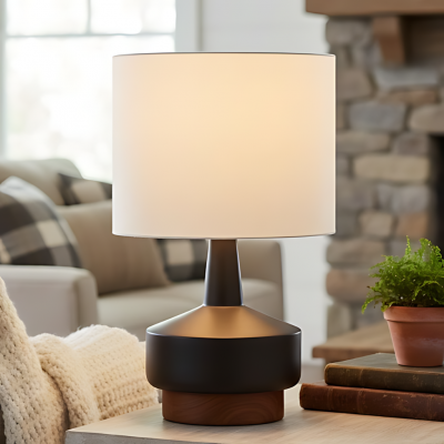 Arden Modern Wood & Ceramic Table Lamp