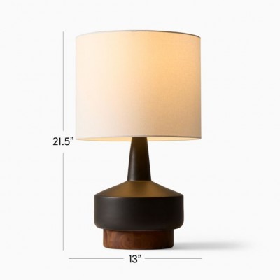 Arden Modern Wood & Ceramic Table Lamp