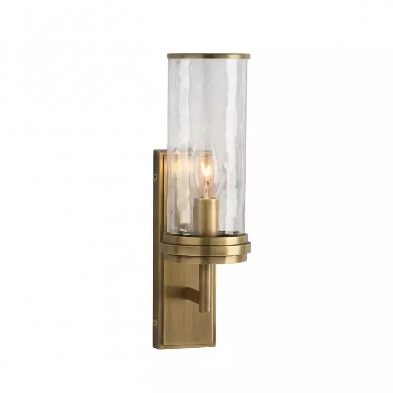 Ira Farmhouse Cylinder Hammered Glass Sconce