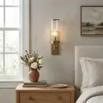 Ira Farmhouse Cylinder Hammered Glass Sconce
