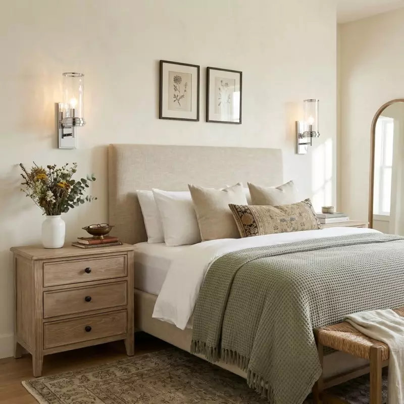 Ira Farmhouse Cylinder Hammered Glass Sconce