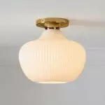 Ellsworth Farmhouse Ribbed Glass Semi Flush Mount Ceiling Light