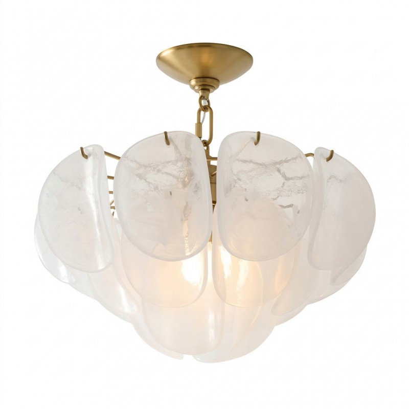 Pelagia Modern Textured Glass Flush Mount Ceiling Light