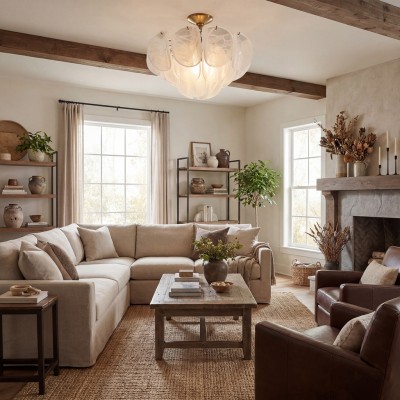 Pelagia Modern Textured Glass Flush Mount Ceiling Light