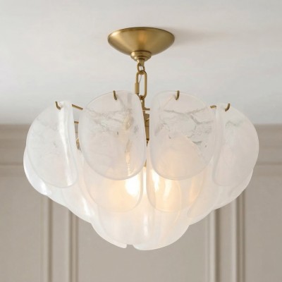 Pelagia Modern Textured Glass Flush Mount Ceiling Light