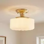 Bruce Vintage Gold Semi Flush Mount Metal Ceiling Light