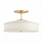 Delaney Rustic Fabric Drum Semi-Flush Mount Ceiling Light