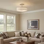Delaney Rustic Fabric Drum Semi-Flush Mount Ceiling Light