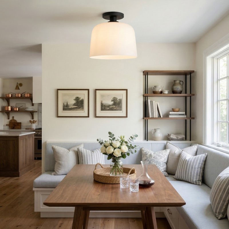 Hannahlee ‎Minimalist Glass Semi Flush Mount Ceiling Light