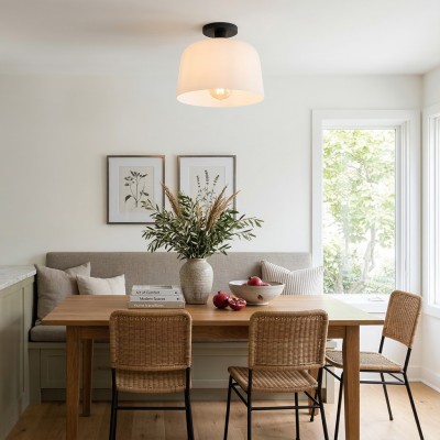 Hannahlee ‎Minimalist Glass Semi Flush Mount Ceiling Light