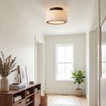 Zuri Farmhouse Drum Linen Ceiling Light