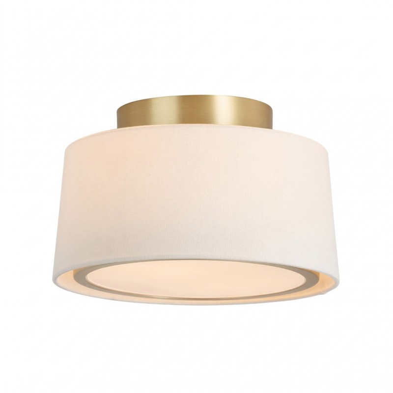 Zuri Farmhouse Drum Linen Ceiling Light